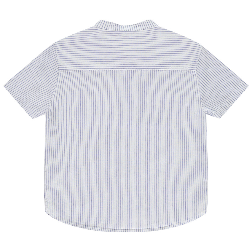 Chemise manches courtes rayée à col mao pour garçon 