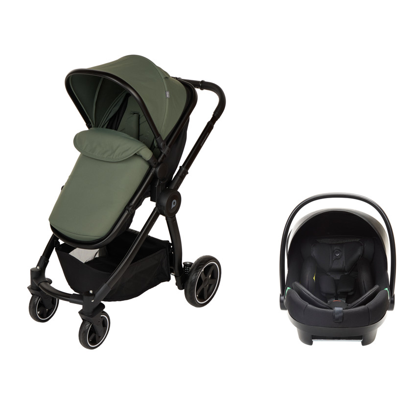 Poussette trio combiné Sienna + siège-auto i-Prim kaki/noir