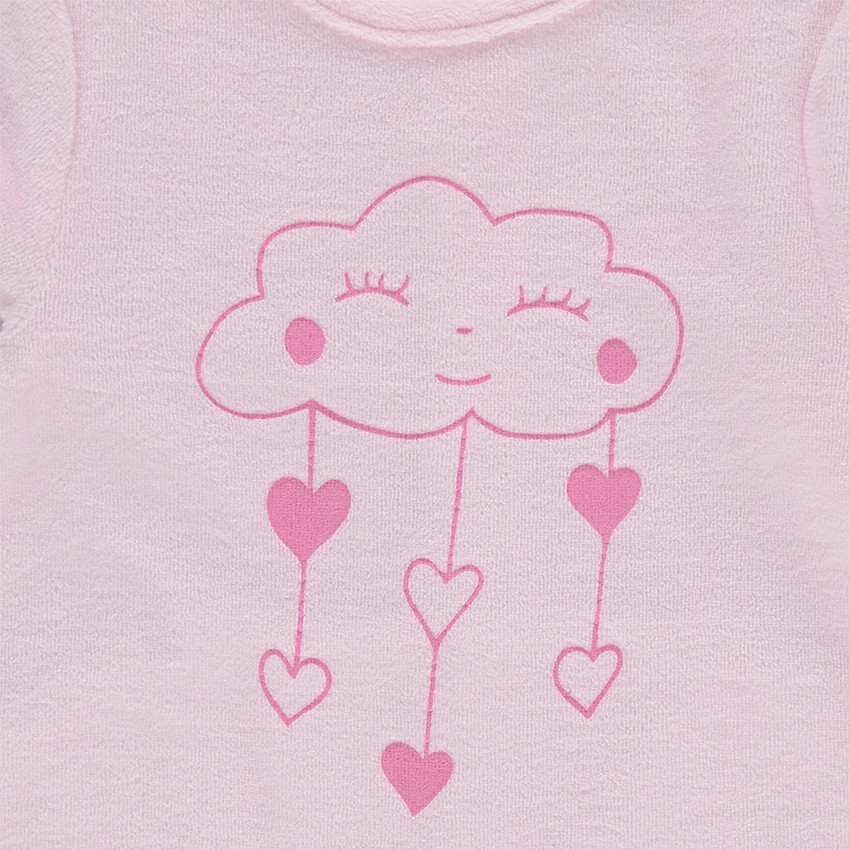 Dors-bien en velours avec nuage et coeurs printés Main Dors-bien en velours avec nuage et coeurs printés