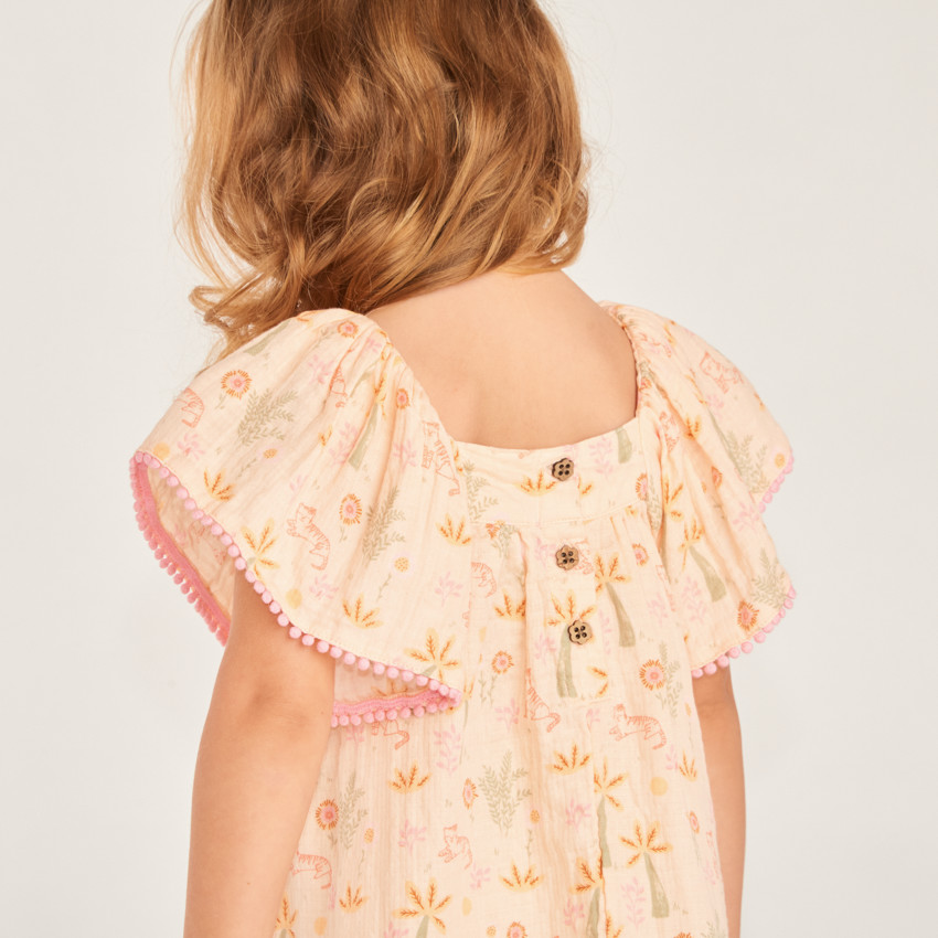 Ensemble 2 pièces robe + bandeau imprimé fantaisie pour bébé fille 