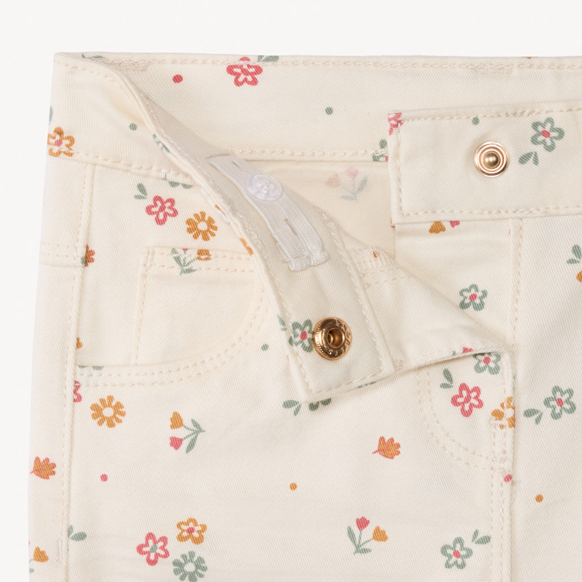 Pantalon en twill avec imprimé fleuri pour bébé fille  