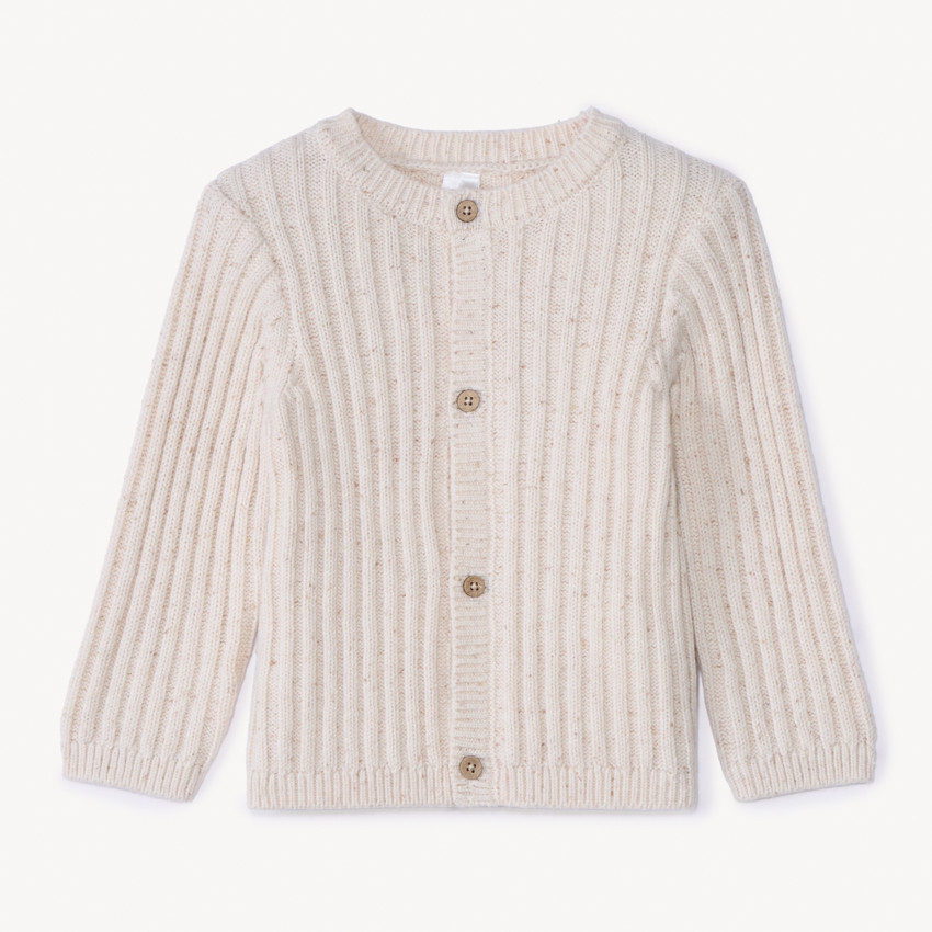 Gilet en tricot côtelé effet neps pour bébé