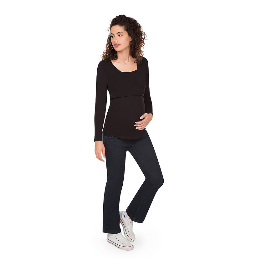 Lot de 2 tee-shirts manches longues de grossesse et d'allaitement unis 
