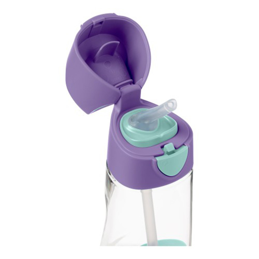 Gourde Tritan avec paille en silicone pour enfants 450ml Violette 9m+ 