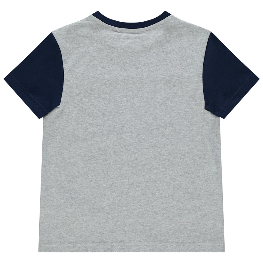 T-shirt bicolore manches courtes print guitares 