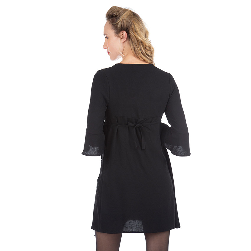 Robe de grossesse manches longues avec perles fantaisie 