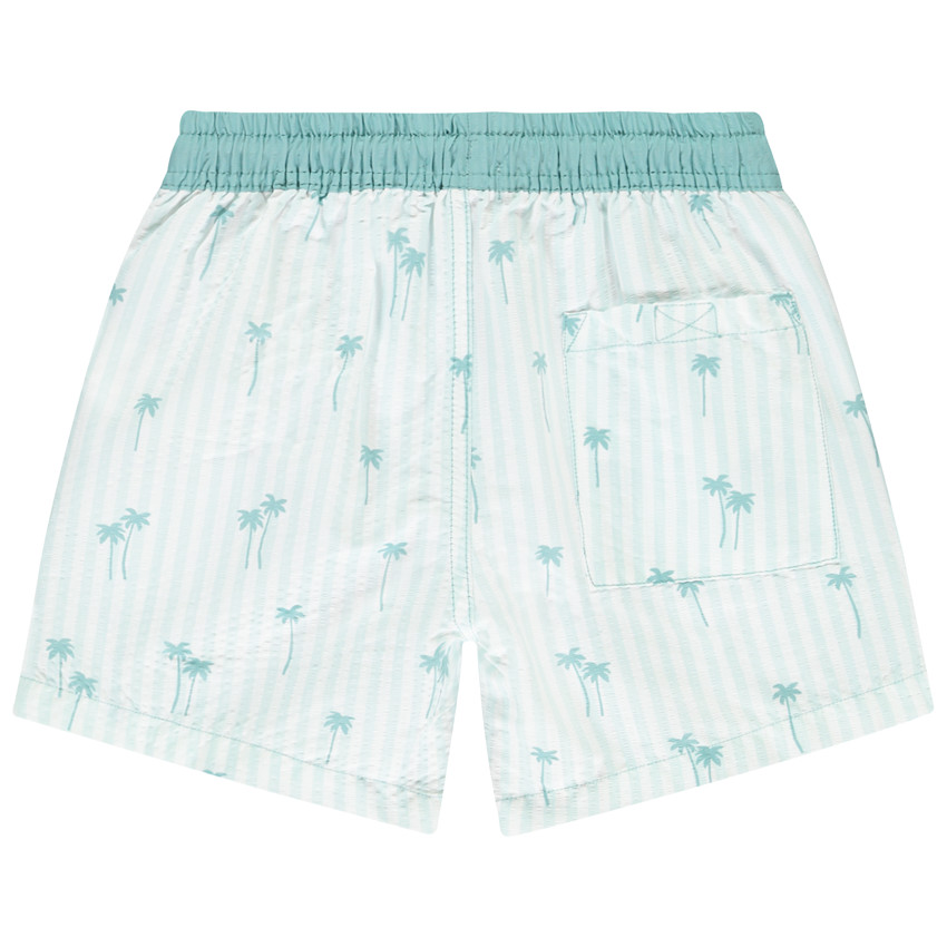 Short de bain imprimé palmiers et rayé pour garçon 