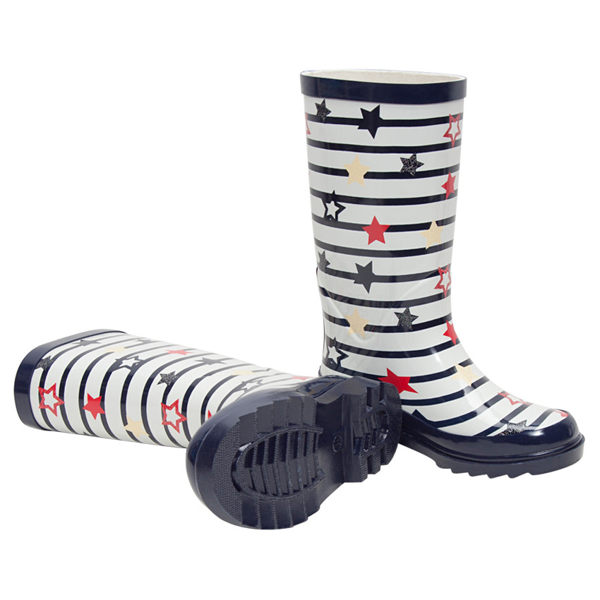 Bottes de pluie à rayures et étoiles all-over 