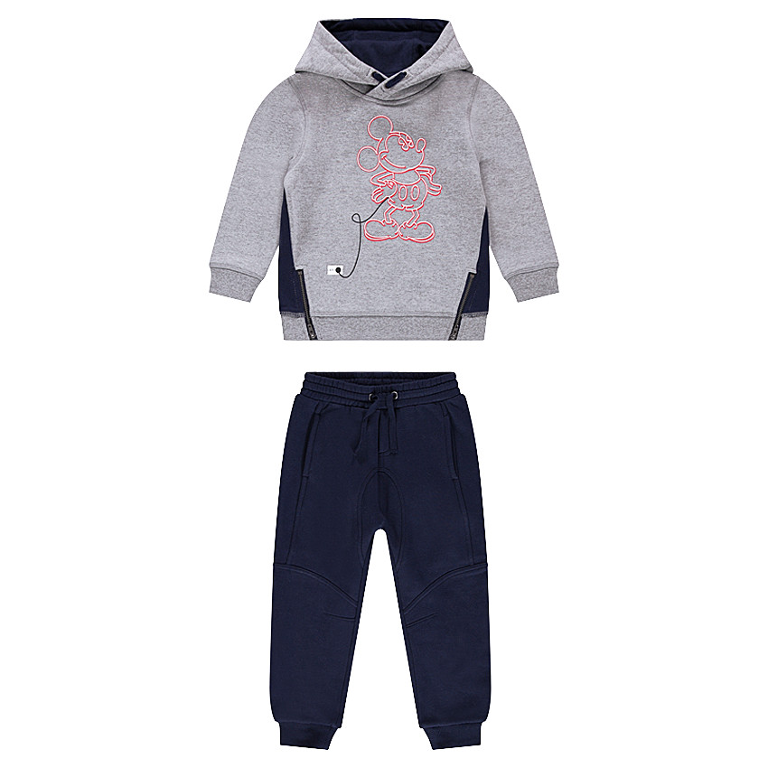 Jogging en molleton avec print Disney Mickey et zips décoratifs 