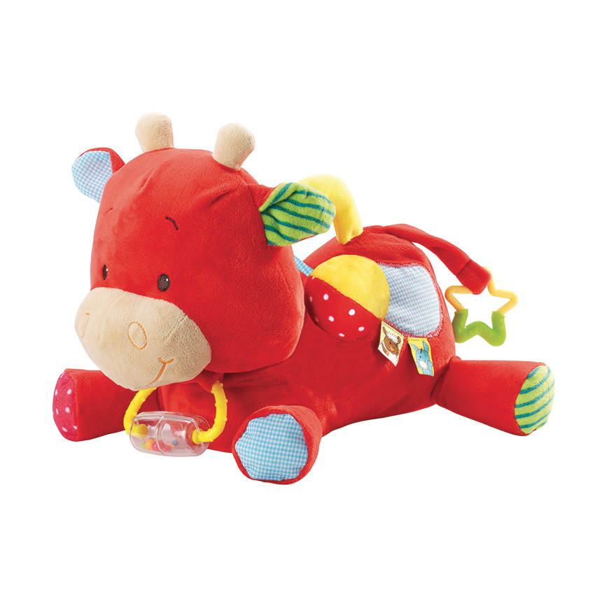 Peluche vachette Pom 3 36 mois Rouge
