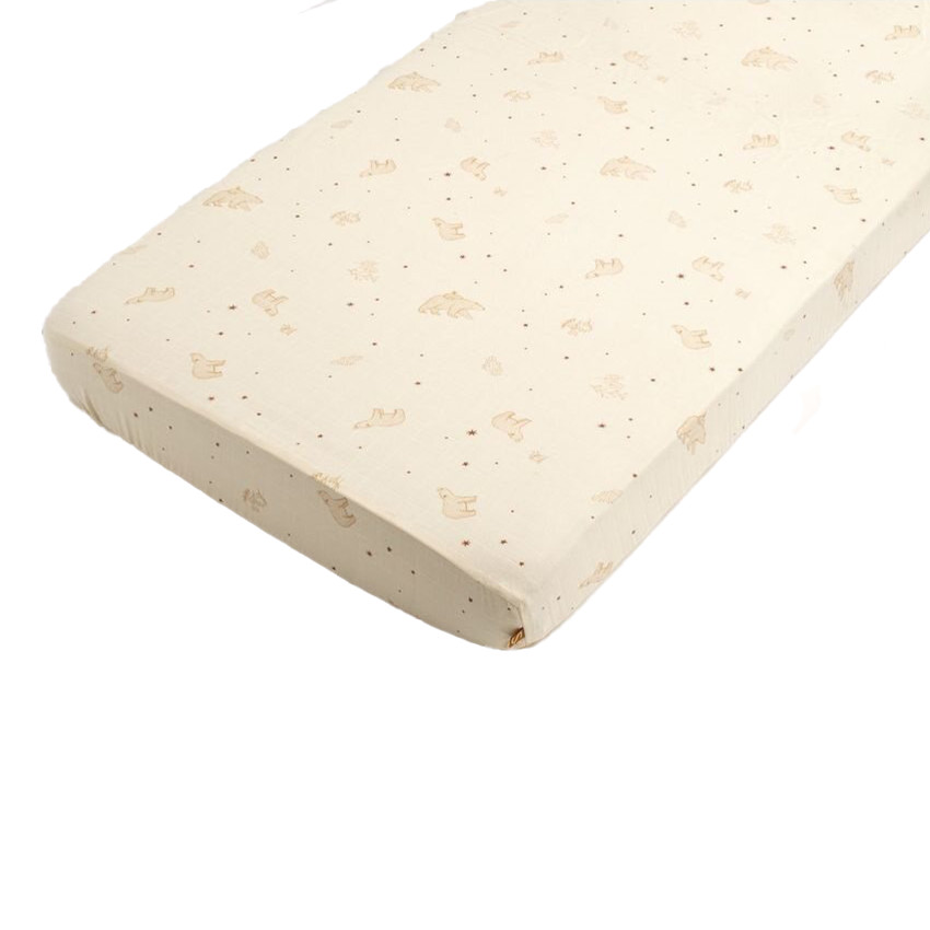 Lot de 2 draps housse pour lit bébé en mousseline de coton bio Orsino 
