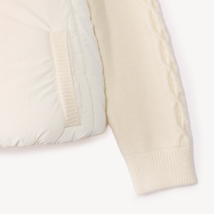 Doudoune et toile et tricot à col montant pour fille  