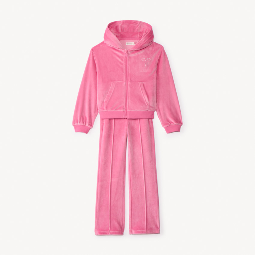 Ensemble en velours gilet à capuche + jogging pour fille