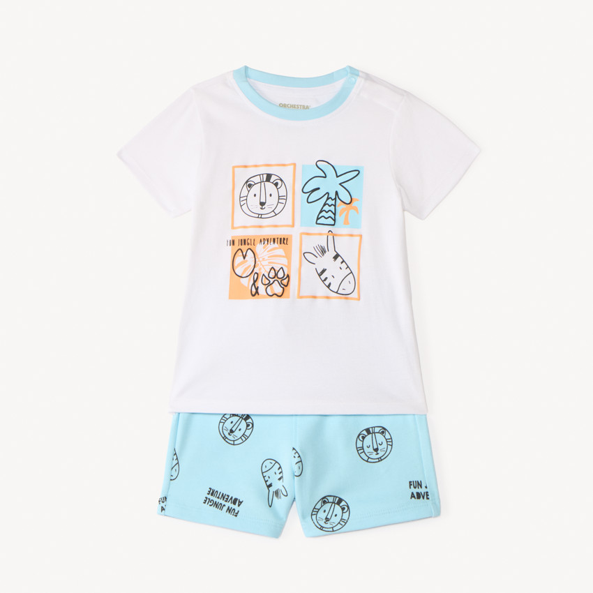 Ensemble 2 pièces t-shirt manches courtes + short savane pour bébé garçon