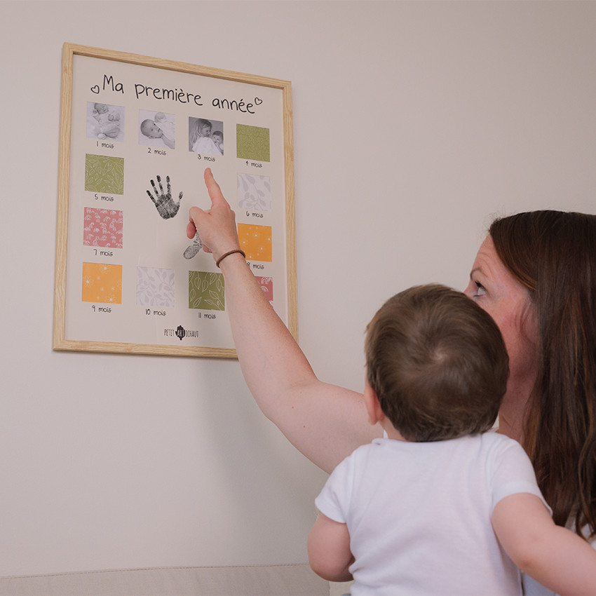 Cadre Ma première année avec moulage et empreinte  