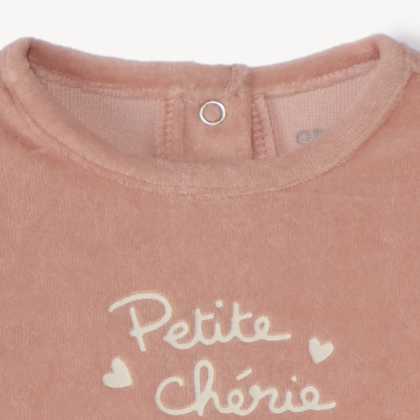 Set pyjama en velours print fantaisie pour bébé fille 