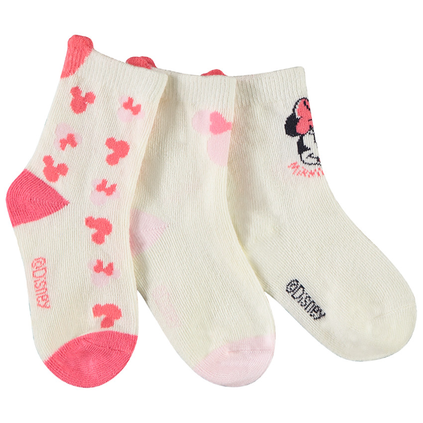 Lot de 3 paires de chaussettes Minnie Disney pour bébé fille 