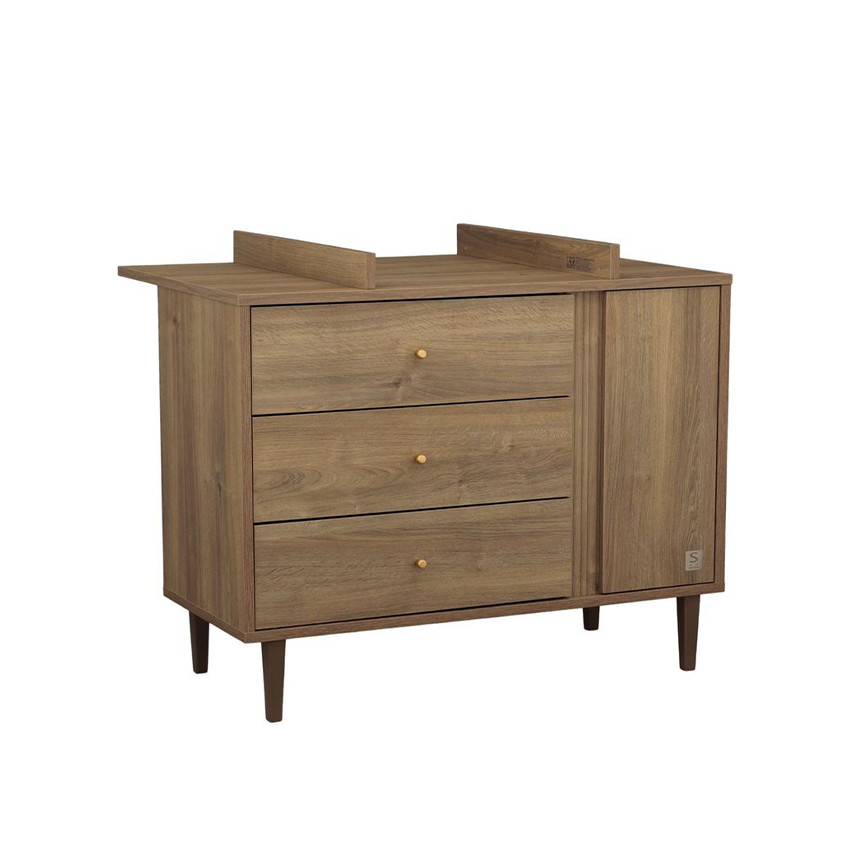 Grand plan à langer pour commode Mokka aspect chêne mokka 