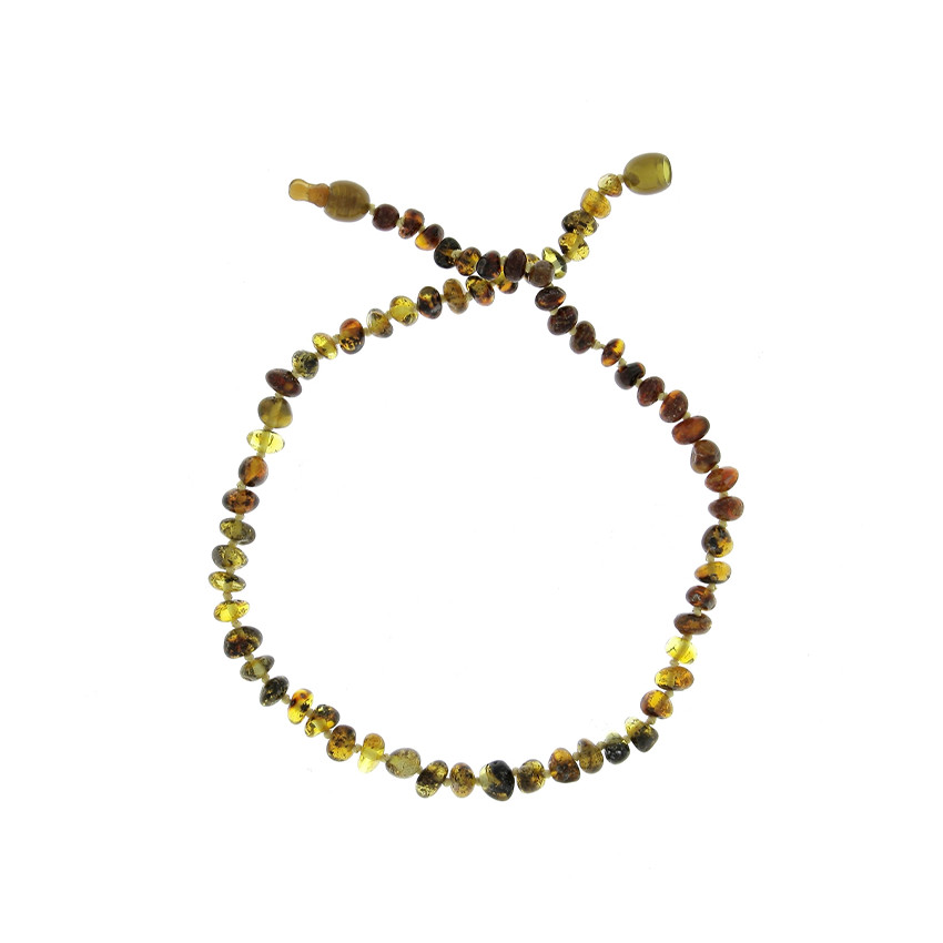 Collier d'ambre pour bébé à clip gray 