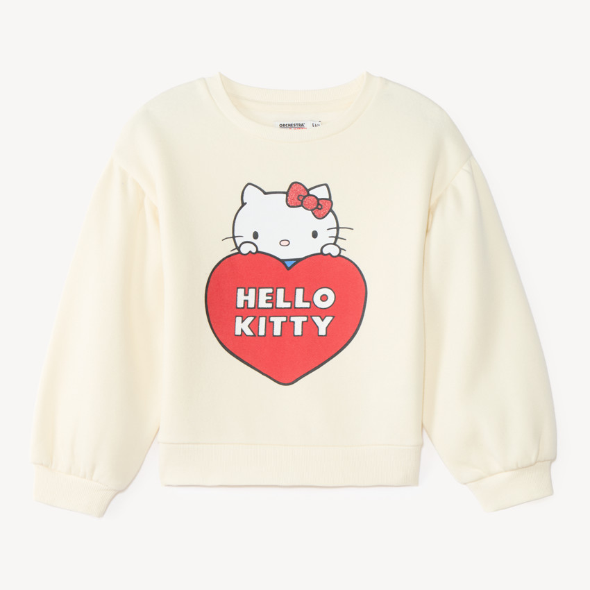 Sweat fille en molleton oversize print Hello Kitty