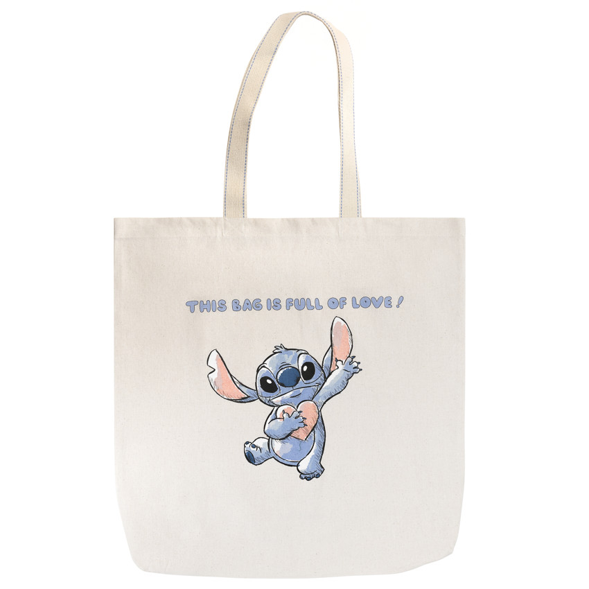 Grand tote bag Stitch Disney écru