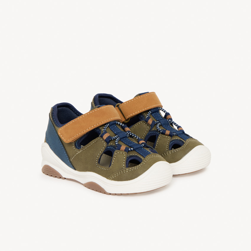 Baskets ajourées effet cuir pour bébé garçon