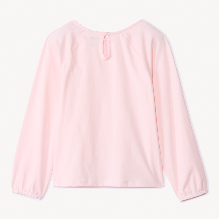 T-shirt manches longues uni à broderie pour fille 