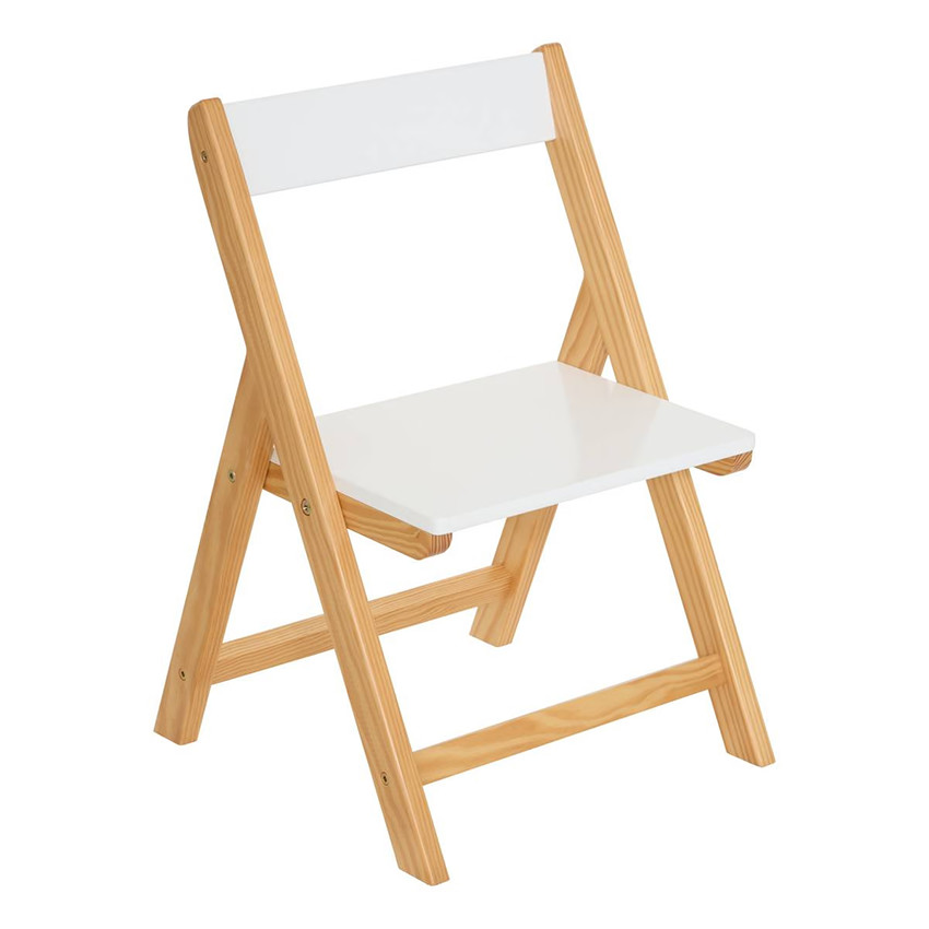 Bureau enfant Bako avec 2 tiroirs et 2 chaise - Blanc/Bois naturel 