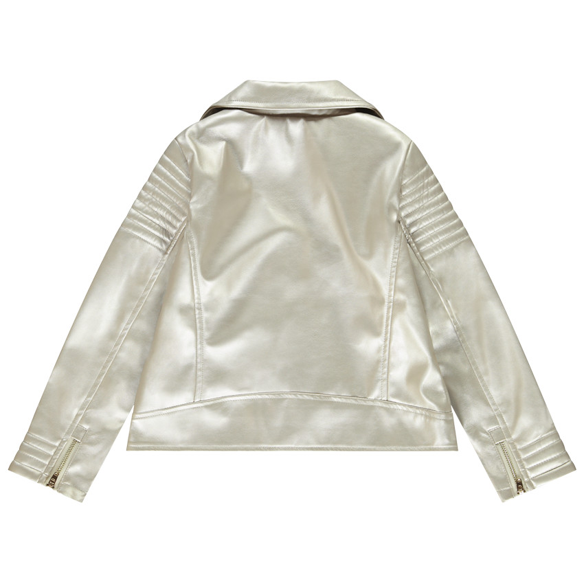 Perfecto esprit biker en simili cuir effet métallisé pour fille 