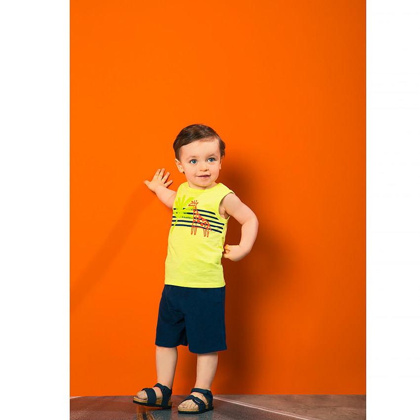 Débardeur en maille print à rayures pour bébé garçon 