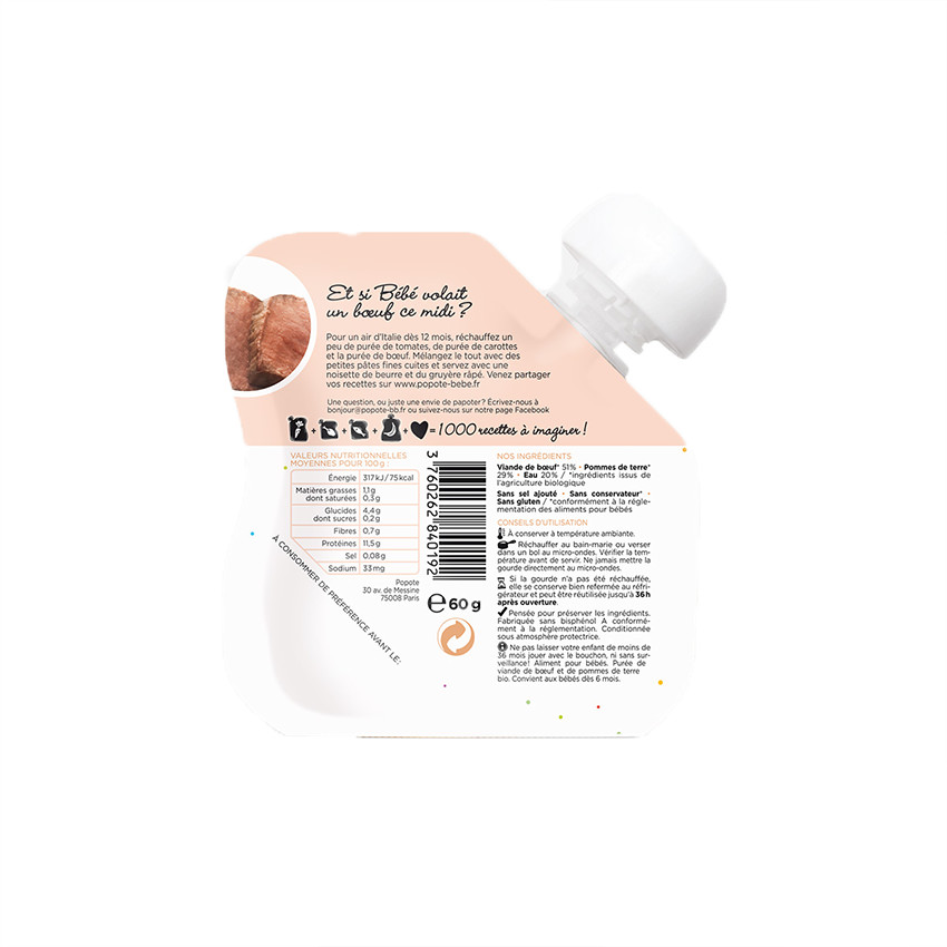 Gourde au boeuf bio - 60g 