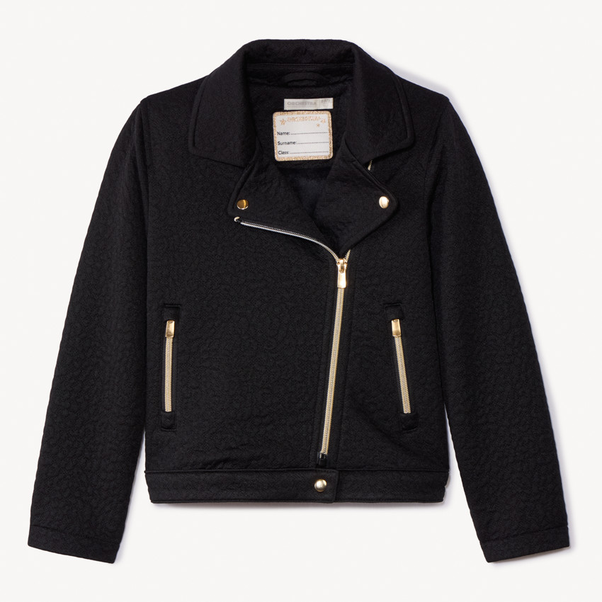 Veste molleton style perfecto quilte léopard pour fille 