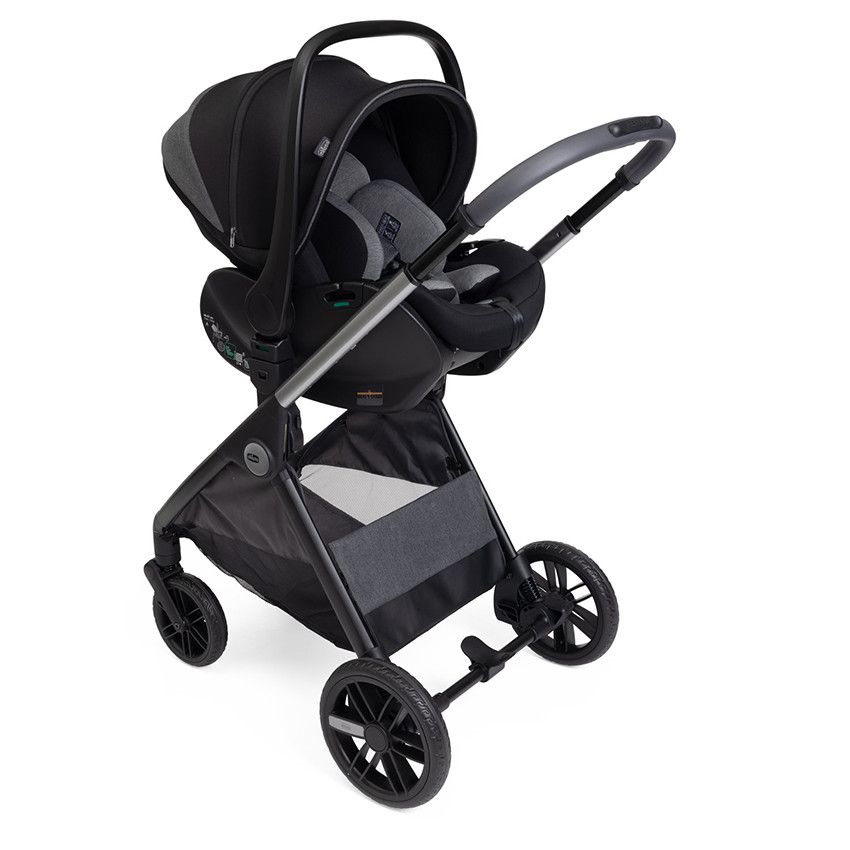 Poussette Trio Bellagio Recline Black Satin - Gris (Chicco) - Image 4