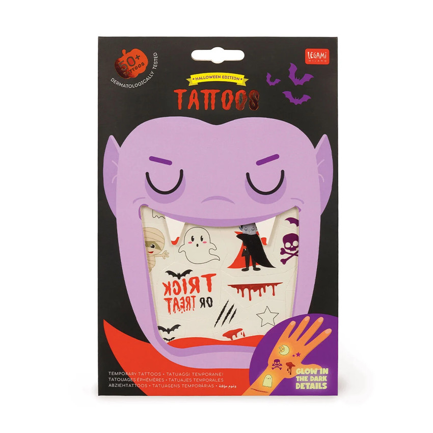 Tatouages éphémères phosphorescents Halloween