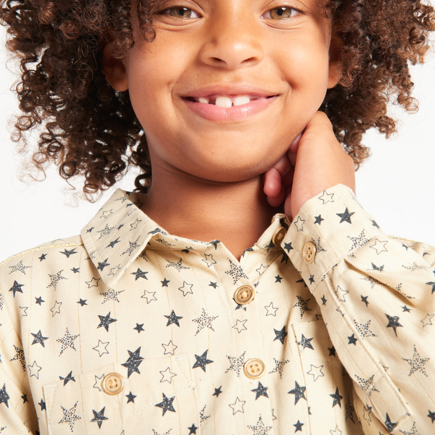 Robe manches longues imprimé étoiles pour fille  