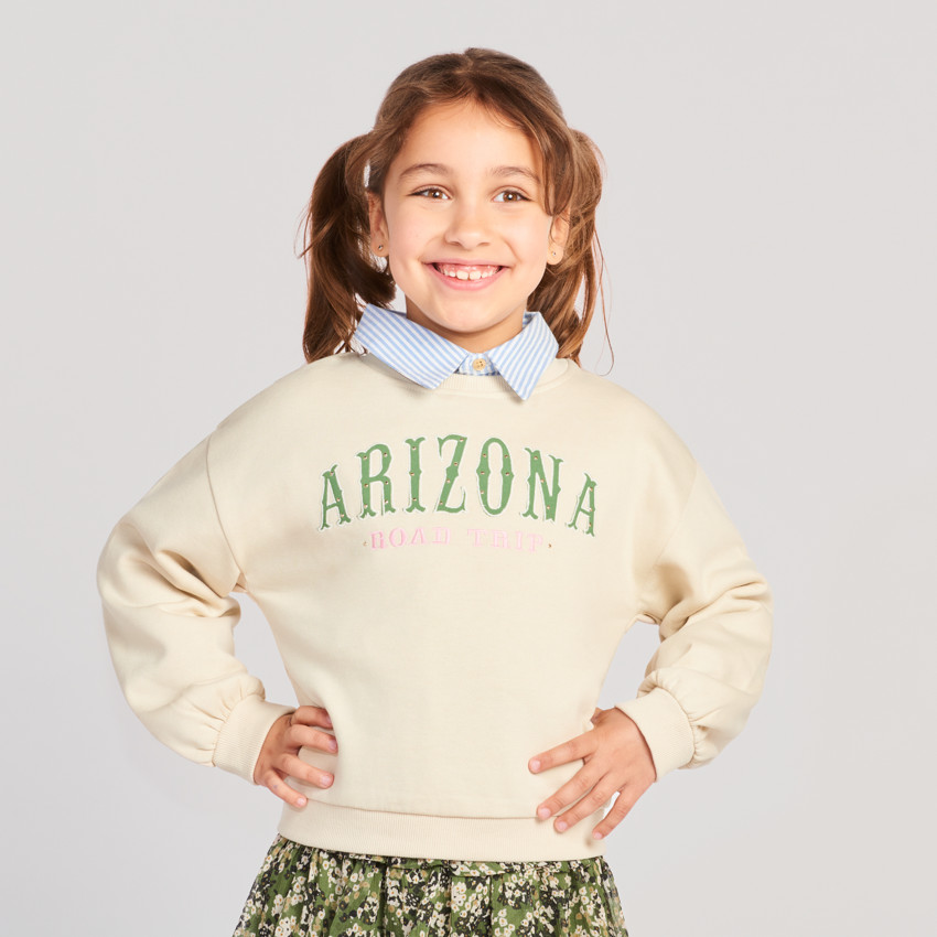 Sweat molleton uni fantaisie pour fille