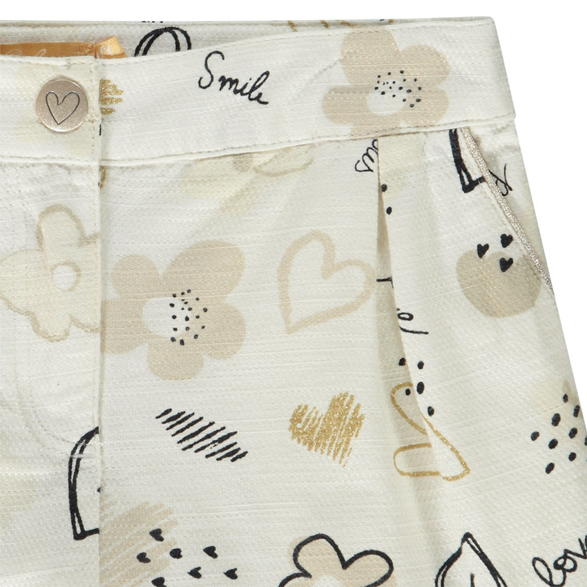 Short en coton piqué imprimé fantaisie pour fille 
