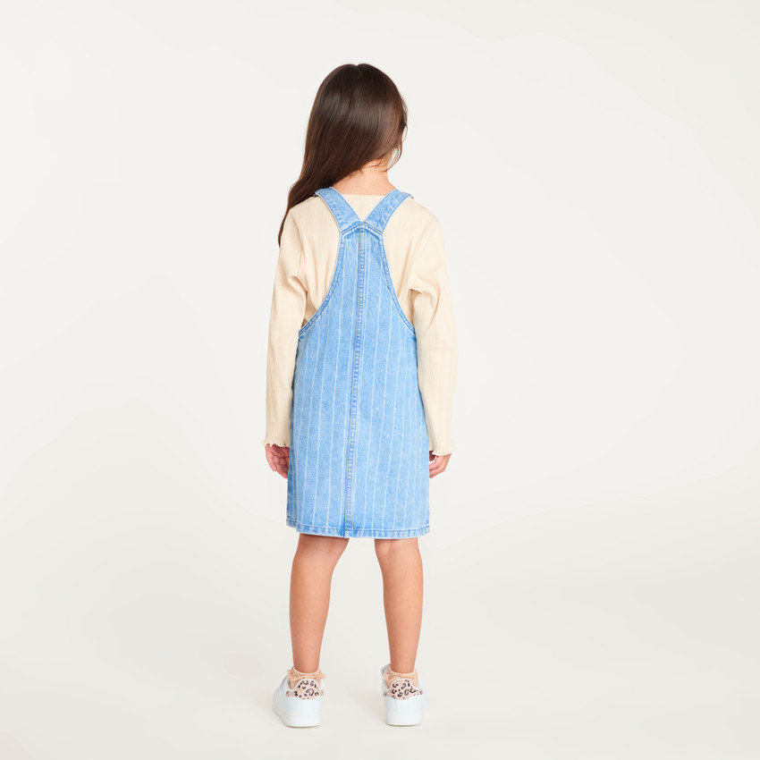 Robe salopette fille en denim 
