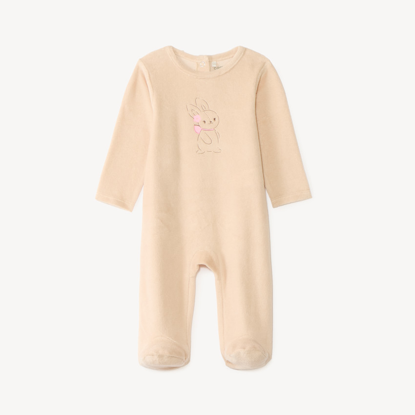 Dors-bien bébé fille en velours print mignon