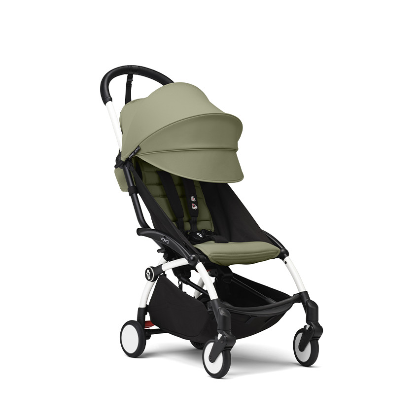 Poussette Stokke® YOYO³ à partir de 6 mois - cadre blanc/olive 