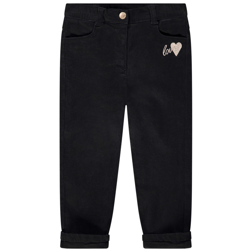 Pantalon en twill avec broderie fantaisie pour bébé fille