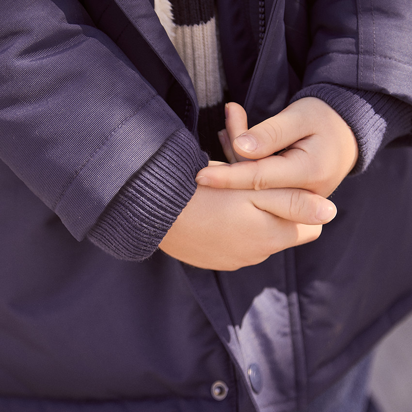Parka à capuche avec fausse fourrure amovible pour garçon 