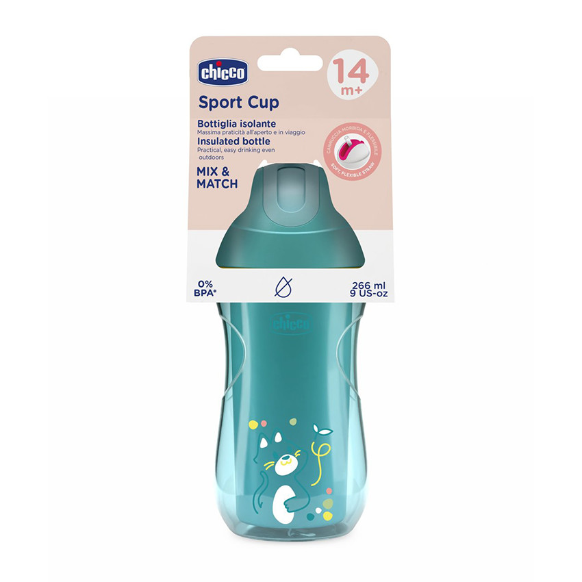 TASSE A PAILLE DE SPORT BLEU 14M+ 