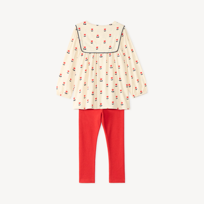 Ensemble 2 pièces bébé fille tunique et legging à motifs tulipes 