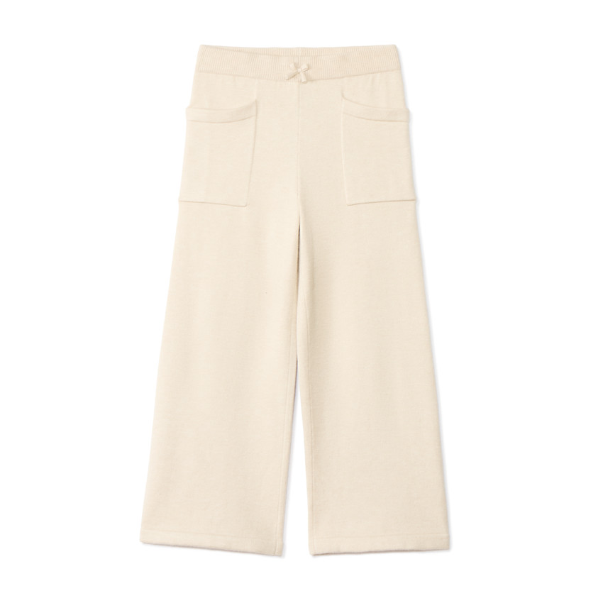 Pantalon de jogging tricot uni avec finition sans couture pour fille