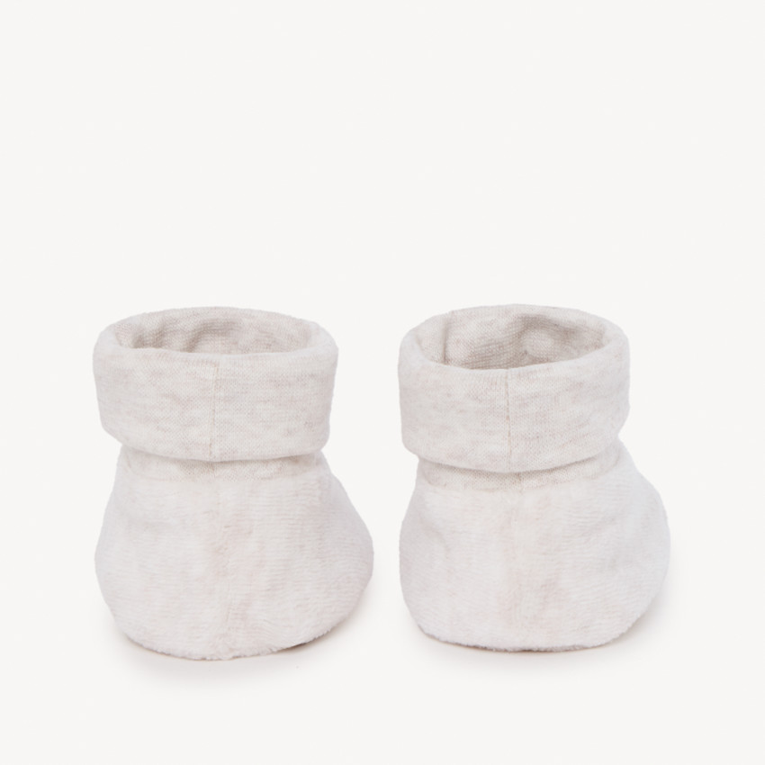 Chaussons en velours à mouton brodé pour bébé  