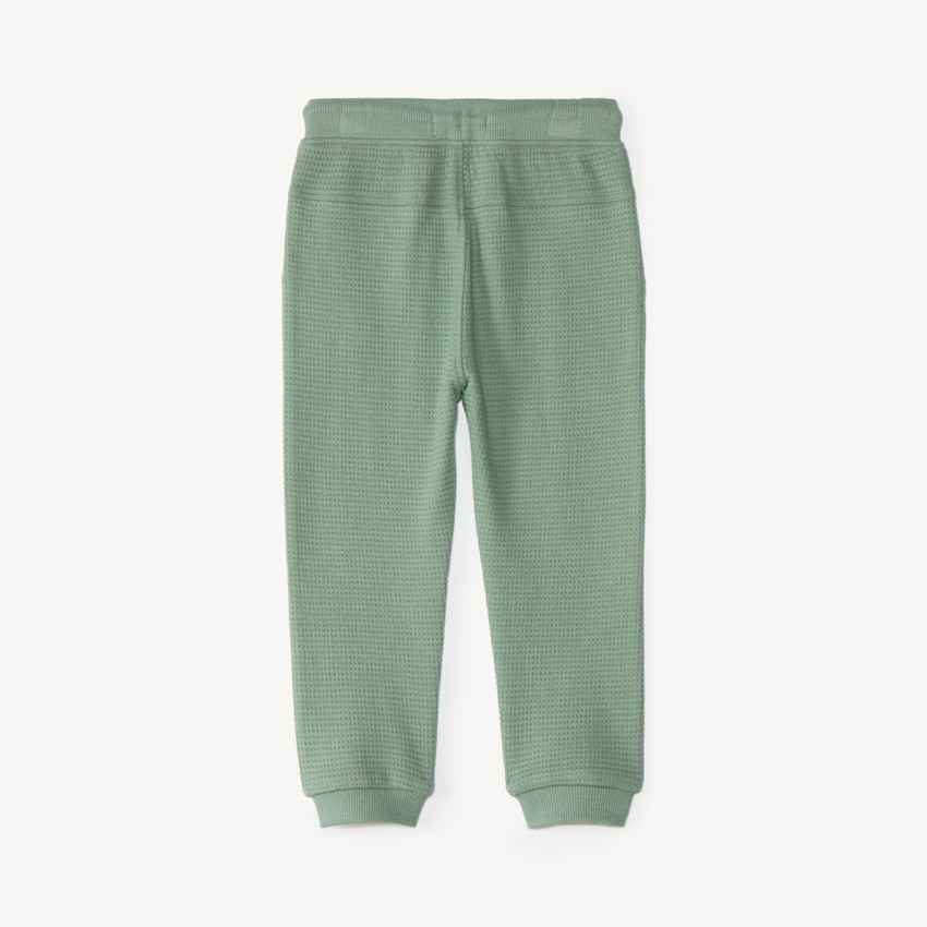 Pantalon de jogging bébé garçon en maille nid d'abeille motif ourson 