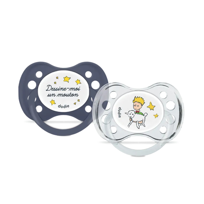 Lot de 2 sucettes anatomiques +6M Le Petit Prince - Mouton 