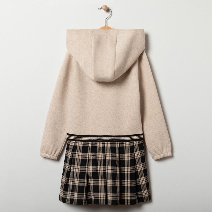 Robe effet 2 en 1 à capuche en molleton brillant pour enfant fille 