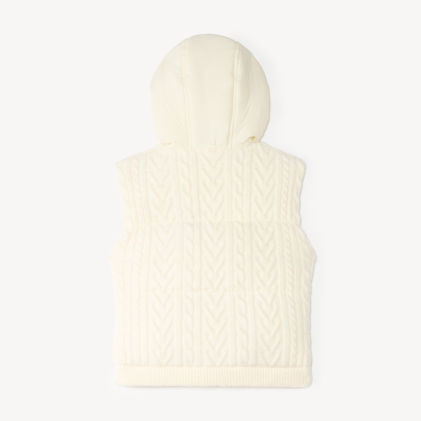 Doudoune sans manches fille effet tricot fantaisie 
